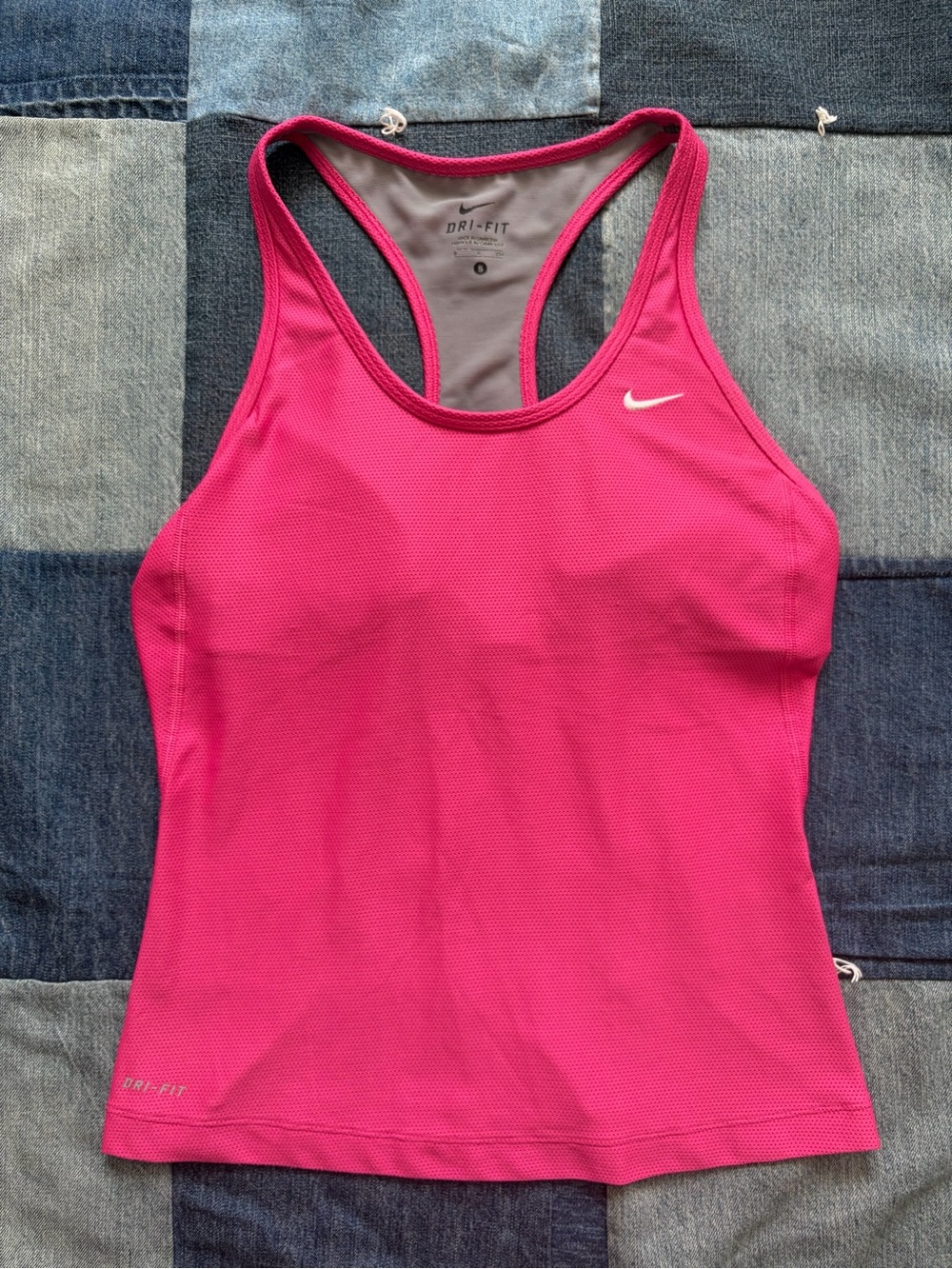 2000s pink Nike workout tank top sporty mesh racerback athletic size S
